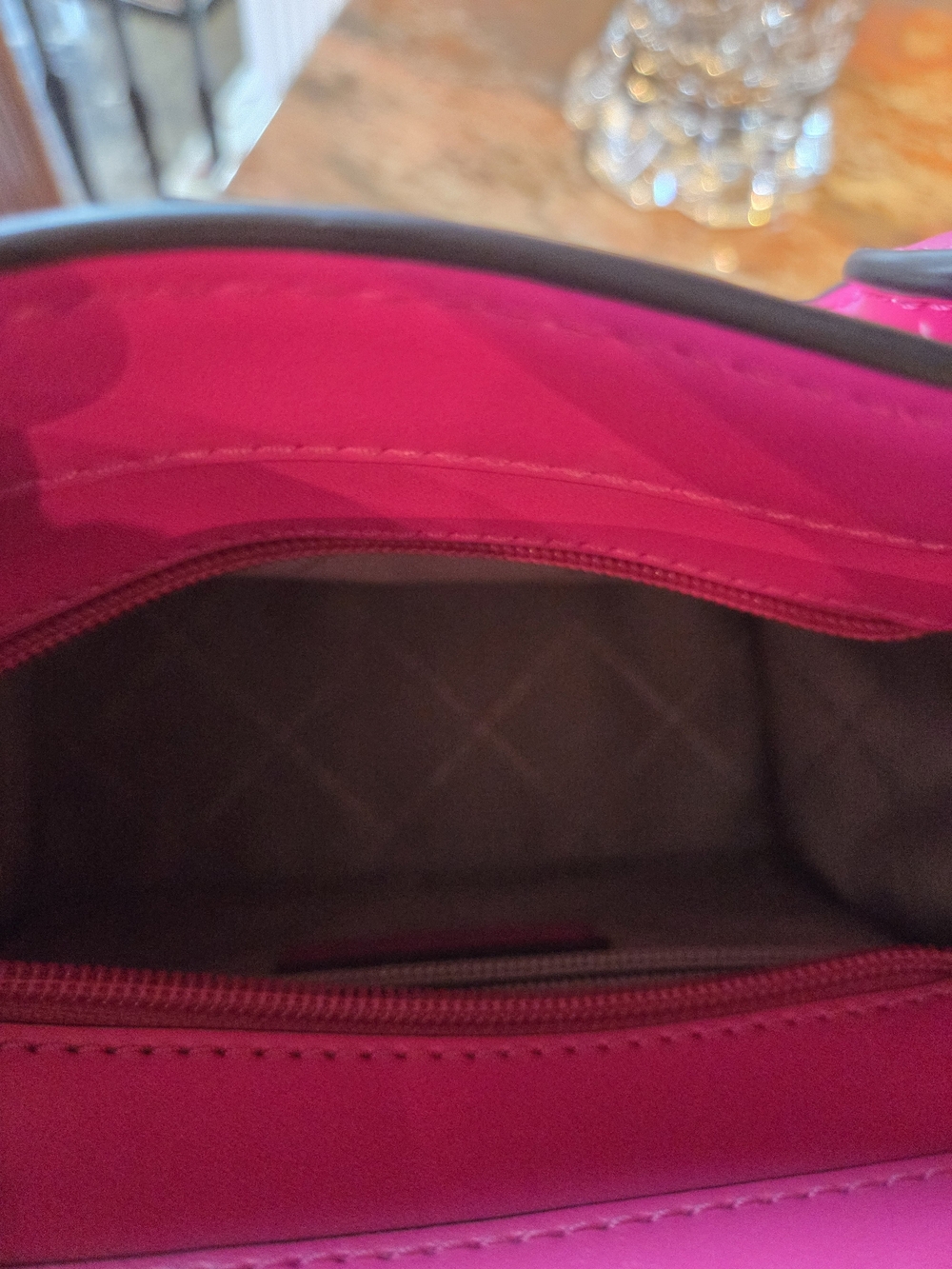 Michael Kors Hot Pink Zebra Print Calf Hair Mini Satchel with Wristlet - Picture 8 of 12